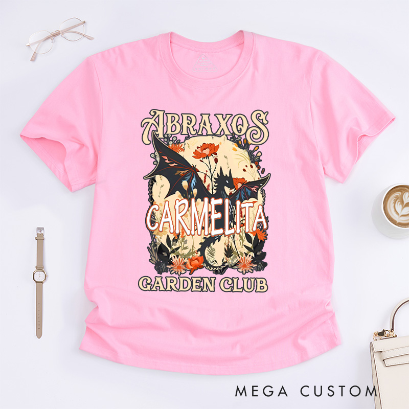 Personalized Garden Club Classic T-Shirts Fantasy Book Lover Shirt Bookish Gift Flower Shirt Dragon Shirt Reading Gift Gardening Gift