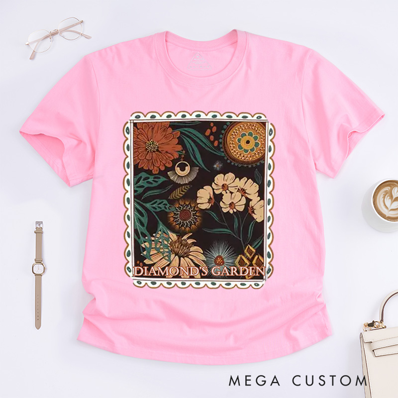 Personalized Boho Floral Cottagecore Classic T-Shirts Fall Flowers Nature Shirt Wildflower Garden Shirt Gift for Plant Lover Gift