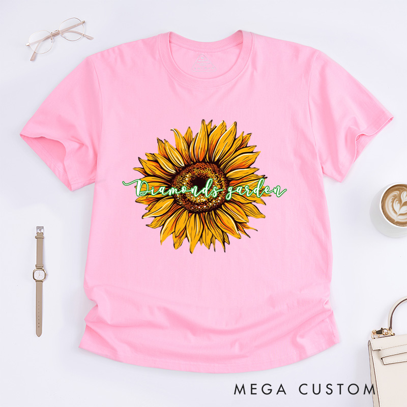 Personalized Sunflower Classic T-Shirts Flower Print Shirt Women Garden Shirt Floral Shirt Gardening Lovers Gift Plant Lover Gift