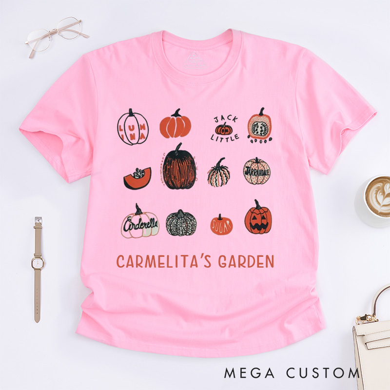 Personalized Pumpkin Classic T-Shirts Halloween Shirt Screen Print Shirt Foodie Gift Gardening Lover Gift Plant Lover Gift Halloween Gift