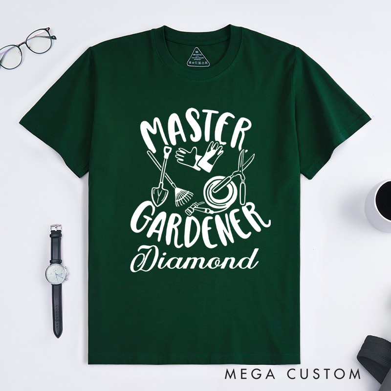Personalized Master Gardener Classic T-Shirts Custom Plant Lover Shirt with Name Gardener T Shirt Gardening Shirt Gardener Gift