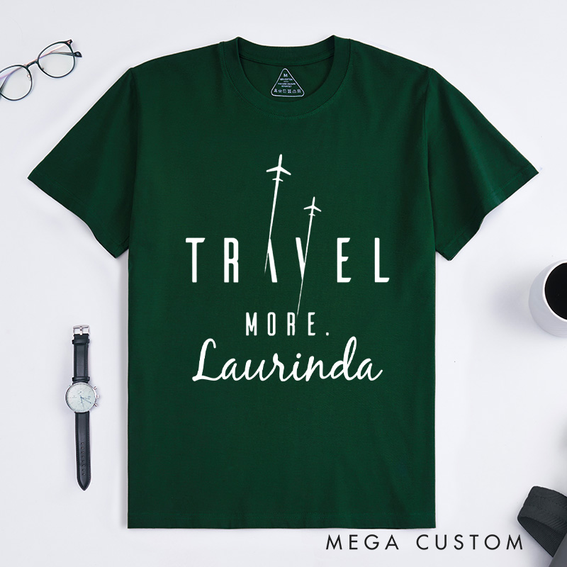 Personalized Travel Classic T-Shirts Customized Name Shirt Graphic Tee Gift For Traveler