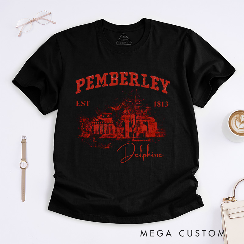 Personalized Pemberley Light Academia Classic T-Shirts Literature Literary Book Shirt Librarian Tee Book Lover Shirt Bookish Reading Bibliophile Gift