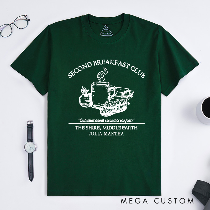 Personalized Second Breakfast Club Classic T-Shirts Literature Shirt Reading Shirt Bookish Tee Bookworm Customized Name Shirt Gift for Books Lover