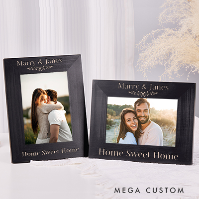 Personalized Engraved Photo Frame Custom Wood Photo Frame Picture Frame Gift Personalised Home Decor Housewarming Gift Home Sweet Home Gifts
