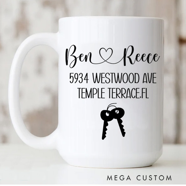 Personalized Mug Custom 11oz Coffee Mug Housewarming Gift New Homeowner Gift Moving Away Gift First Home for Couple New Home Gift Xmas Gift