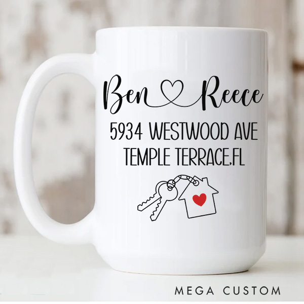 Personalized Housewarming Mug Custom 15oz Coffee Mug Housewarming Gift New Home Gift Moving Away Gift First Home for Couple New Homeowner Gift