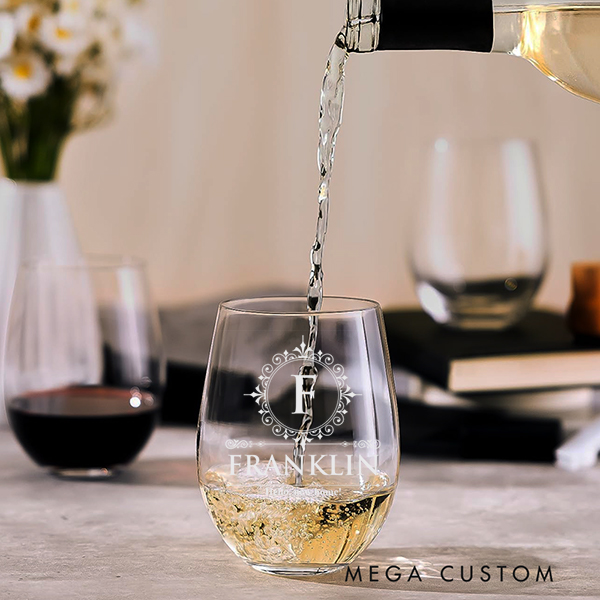 Personalized Wine Glass Custom 460ml Stemless Wine Glass for Housewarming Gift Homeowner Gifts  New Home Gift First Home Gift New