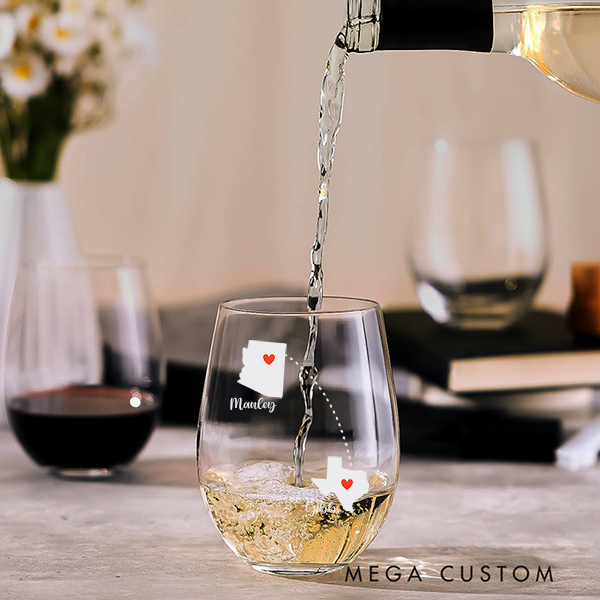 Personalized Wine Glass Best Friend Wine Glass Long Distance Friendship Gift Friend Moving Housewarming Gift Going Away Gift Daughter Moving Gift