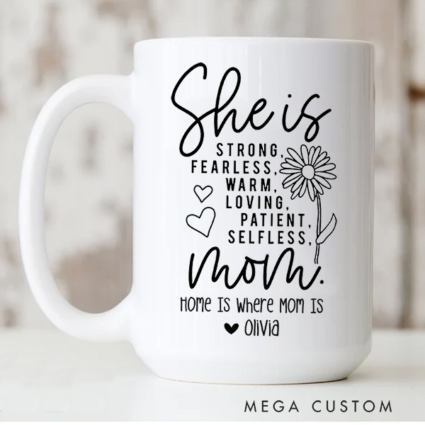 Personalized Mug for Mom Home Is Where Mom Is Coffee Mug Christmas Gift Moving Away Mother Daughter Housewarming Gift Mothers Day Gifts