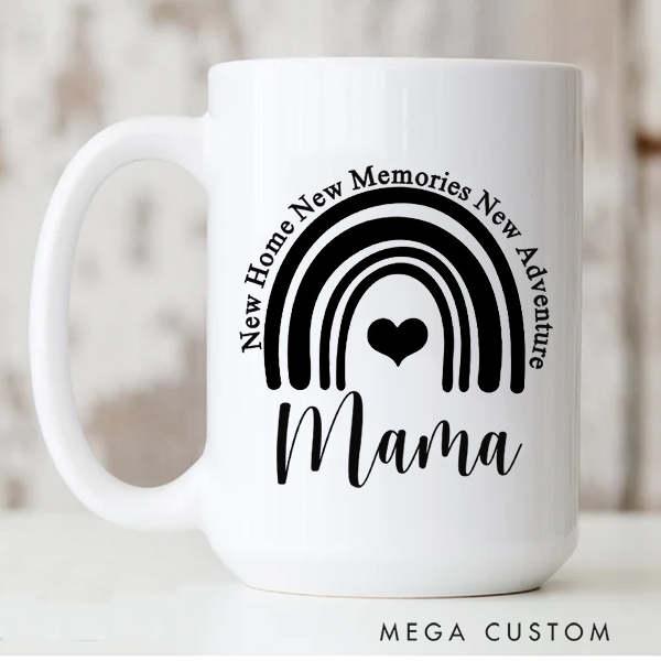 Personalized Coffee Mug for Mom New Home New Memories New Adventure Mug Custom 15oz Coffee Cup Housewarming Gift Mothers Day Gifts Christmas Gift