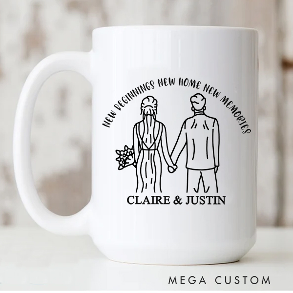 Personalized Mug Custom Couple Holding Hands Mug New Home Gift Newlyweds Gift Wedding Gift Housewarming Gift New Home Gift for Couple