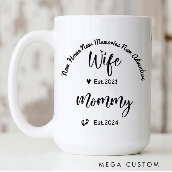 Personalized New Mom New Home New Memories New Adventure Mug Coffee Mug Gift for New Parents Gift for Wife Housewarming Gift Christmas New Home Gift