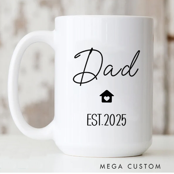 Personalized Mug for Dad Family Gift Custom 15oz Coffee Mug Housewarming Gift Coffee Cup Gift for Dad Christmas Gift New Home Gift Dad Gift Moving Gift