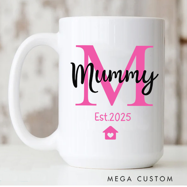Personalized Initials Mug for Mom Family Gift Custom 15oz Coffee Mug Housewarming Gift Coffee Cup Gift for Mom Christmas Gift New Home Gift Mom Gift