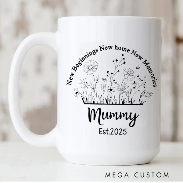 Personalized Mug for Mom Family Gift Custom 11oz Coffee Mug Housewarming Gift Coffee Cup Gift for Mom Christmas Gift New Home Gift Mom Gift