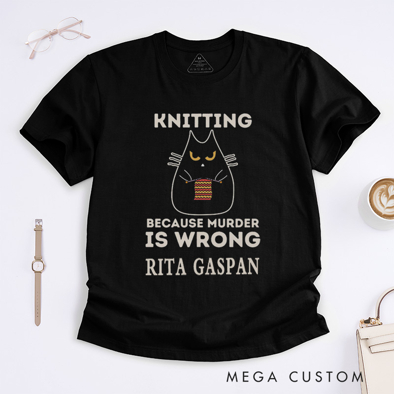 Personalized Funny Knitting Classic T-Shirts Knitter T-Shirt Custom Tee Knit Gift 