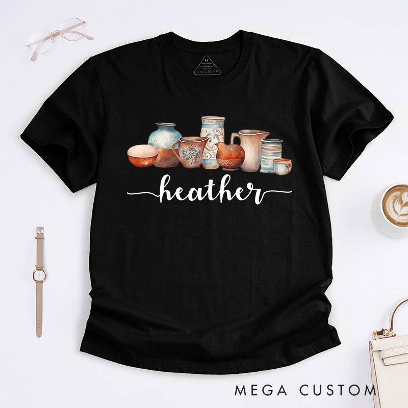 Personalized Pottery Lover Classic T-Shirts for Ceramics Artist Gift for Pottery Teacher Pottery Maker Shirts