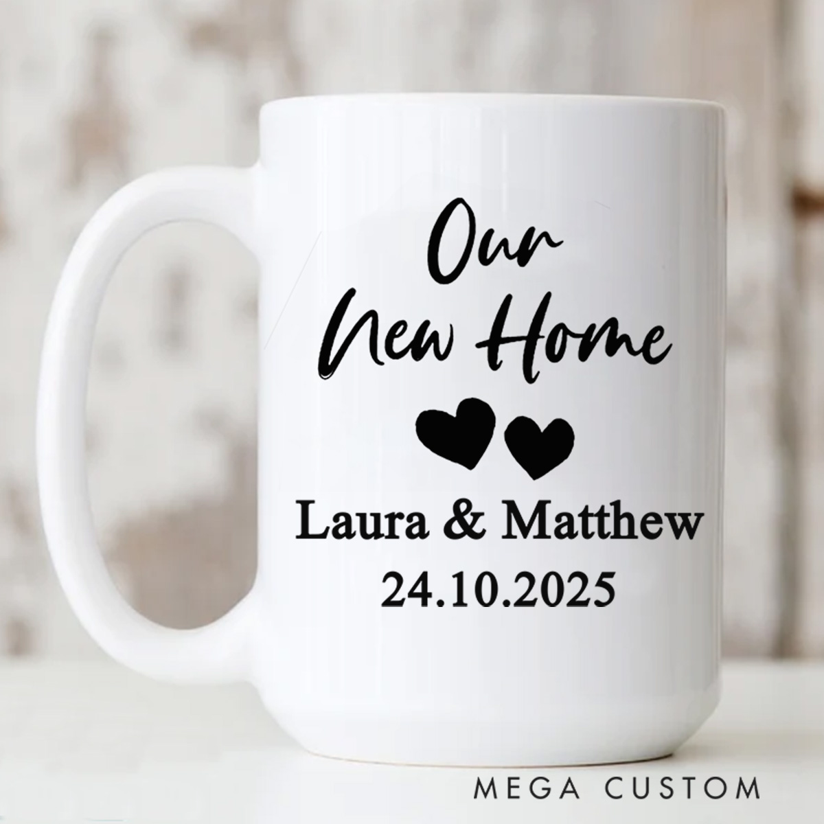 Personalized Mugs Custom Wedding Mugs Gift New Bride and Groom Husband and Wife Coffee Cup Housewarming Gift New Home Gift Newly Wed Gift for Couple