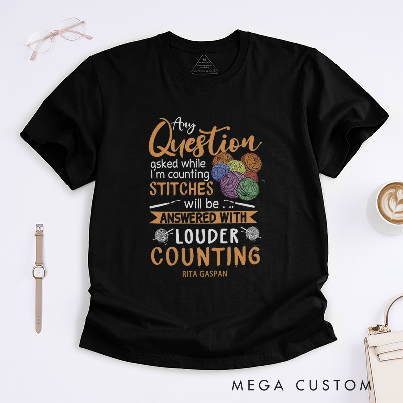 Personalized While I'm Counting Stitches Classic T-Shirts Crochet Gift Crochet Gift Idea Crochet Love Crochet Lover Crochet Lover Gift