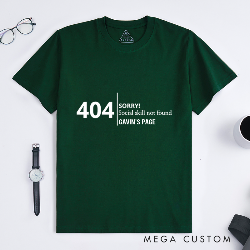 Personalized 404 Error Page Not Found T-Shirt Technology Culture Shirt Programmers Computer Enthusiasts Shirt Gift for Geek Nerd