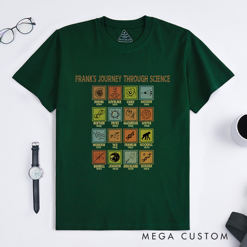Personalized Icons Of Science T-Shirt Chemistry Science Lovers Shirt Gift for Geek Nerd