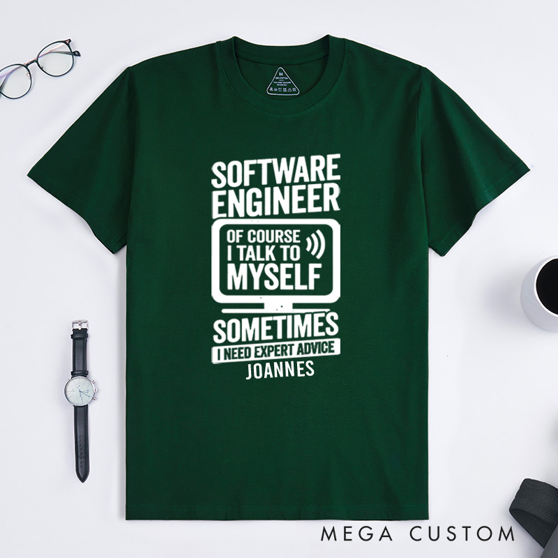 Personalized Software Engineer's Inner Dialogue T-Shirt Technology Computer Lover Shirt Gift for Programmer Enthusiasts 