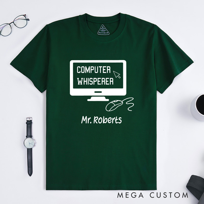 Personalized Computer Whisperer T-Shirt Programmer IT Computer Tech Lovers Shirt Gift for Geek Nerd