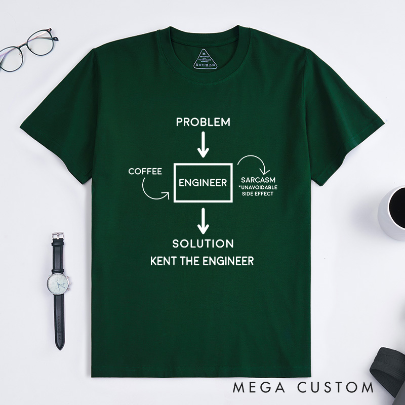 Personalized Engineer Problem Sarcasm Solution T-Shirt IT Programmer Shirt Gift for Nerd Geek Coder