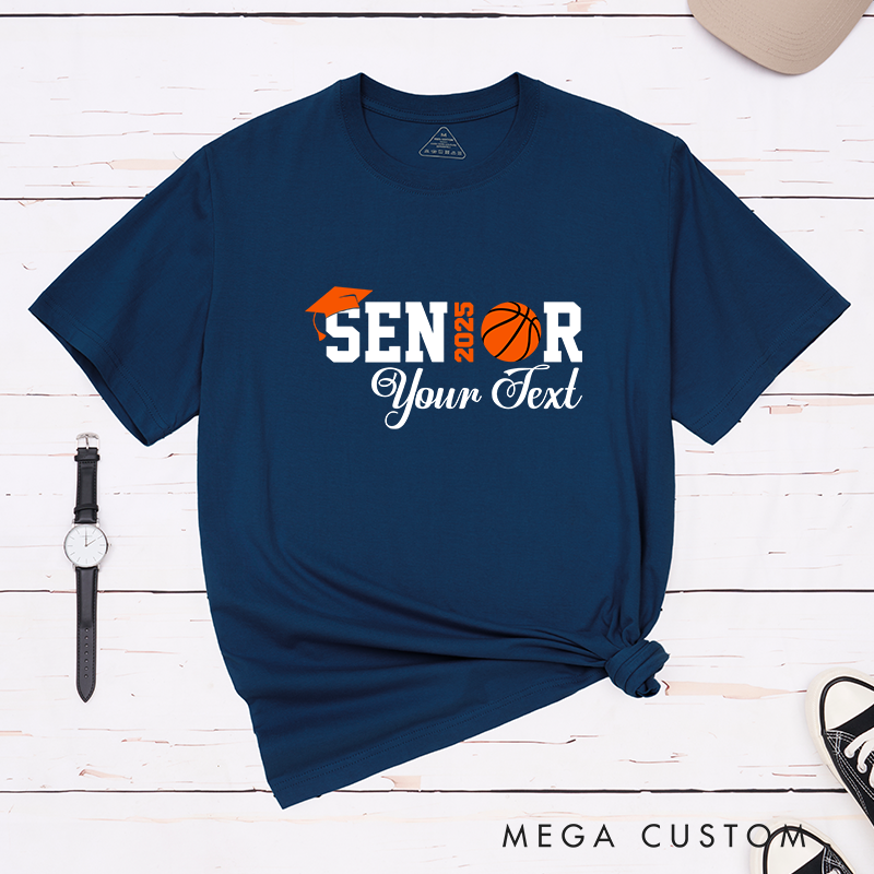 Personalized Basketball T-shirt for Senior 2025 – Celebrate Graduation with Custom Text and Style