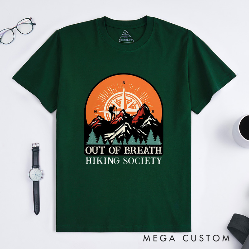 Personalized Out Of Breath Hiking T-Shirt Camping Hiking Adventure T-Shirt for Nature Traveling Lover Gift