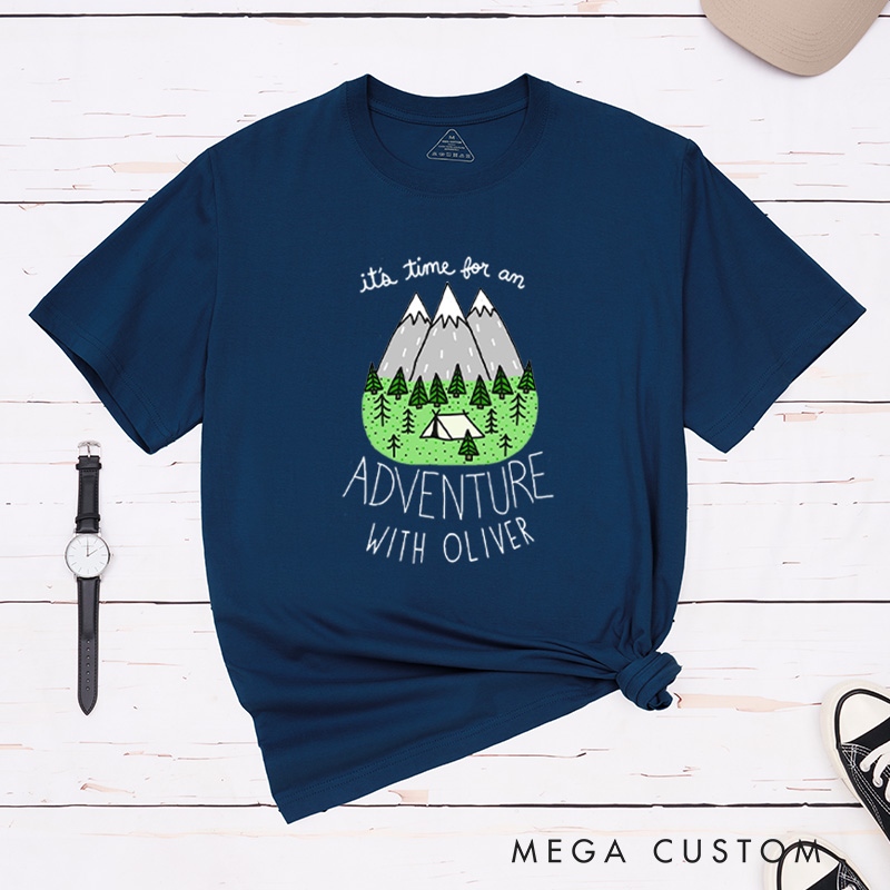 Personalized Mountain T-Shirt Camping Adventure T-Shirt for Nature Travelers Outdoors Lover Gift
