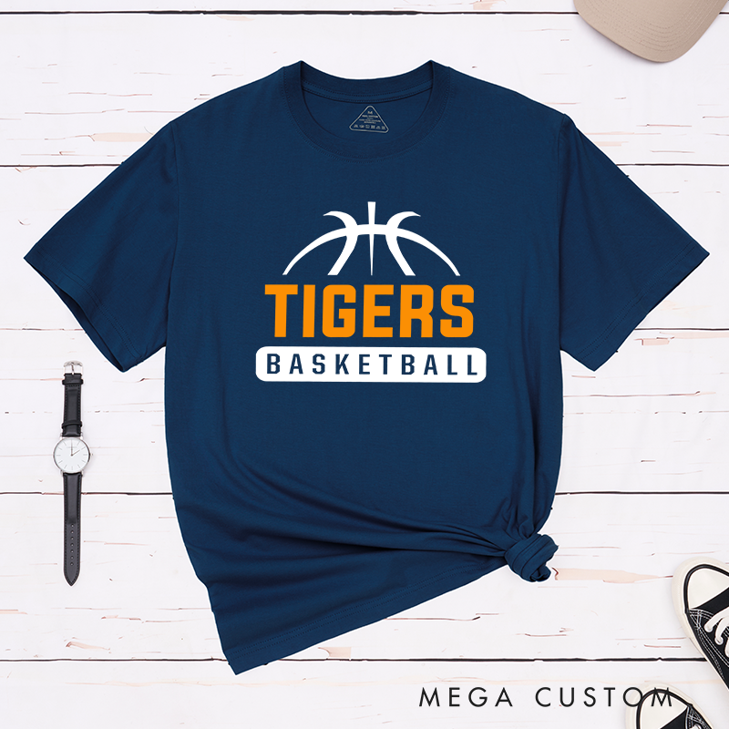 Personalized Basketball Team T-Shirt with Customizable Team Name and Bold Athletic Design
