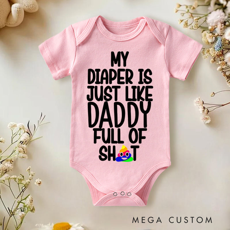 Personalized My Diaper Is Just Like Family Member Full Of Shit Baby Onesie Baby Gift