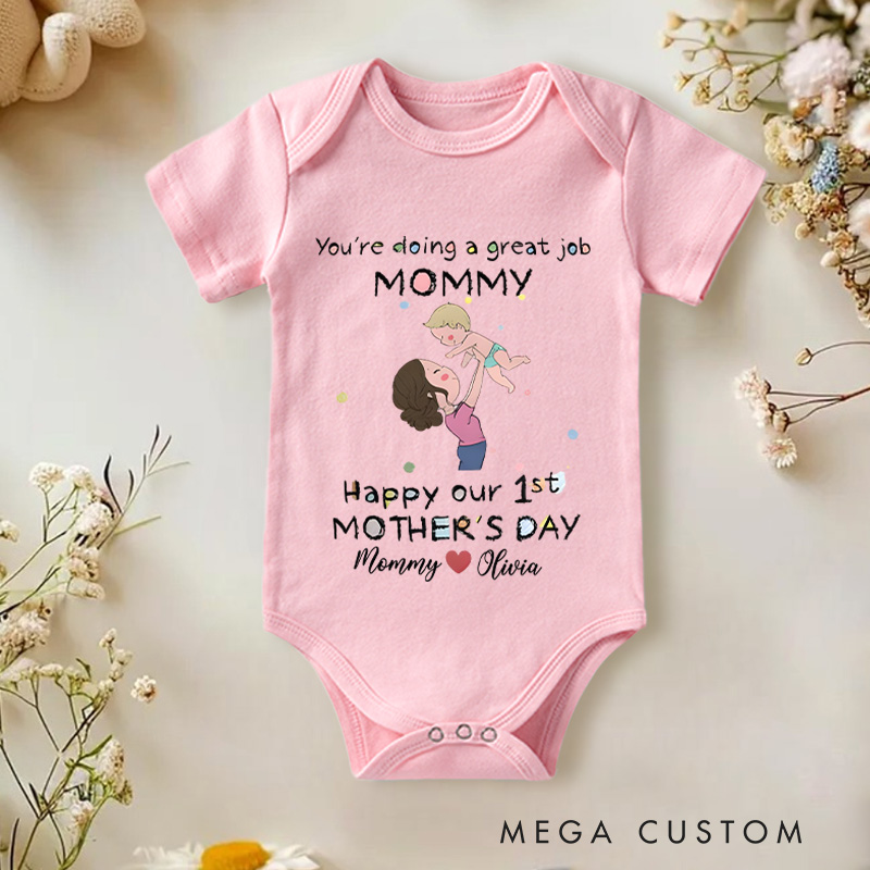 Personalized You're Doing a Great Job Mommy  Happy Our 1st Mother's Day Baby Onesie Mother's Day Gift Baby Shower Gift