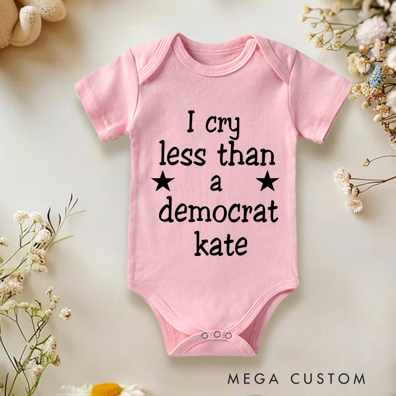 Personalized I Cry Less Than A Democrat Baby Onesie Funny Republican Gifts