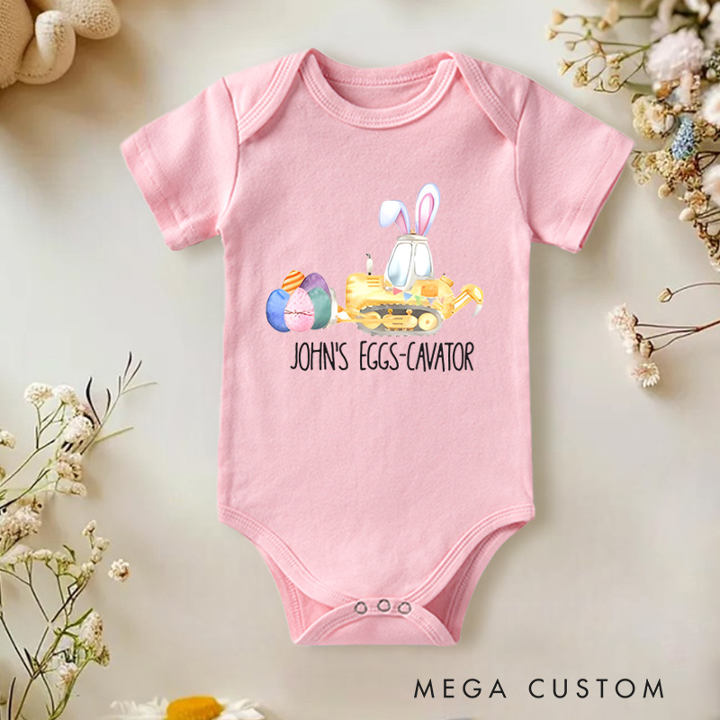 Personalized Baby Name Easter Bunny Ears Raglan Baby Onesie Easter Gifts  