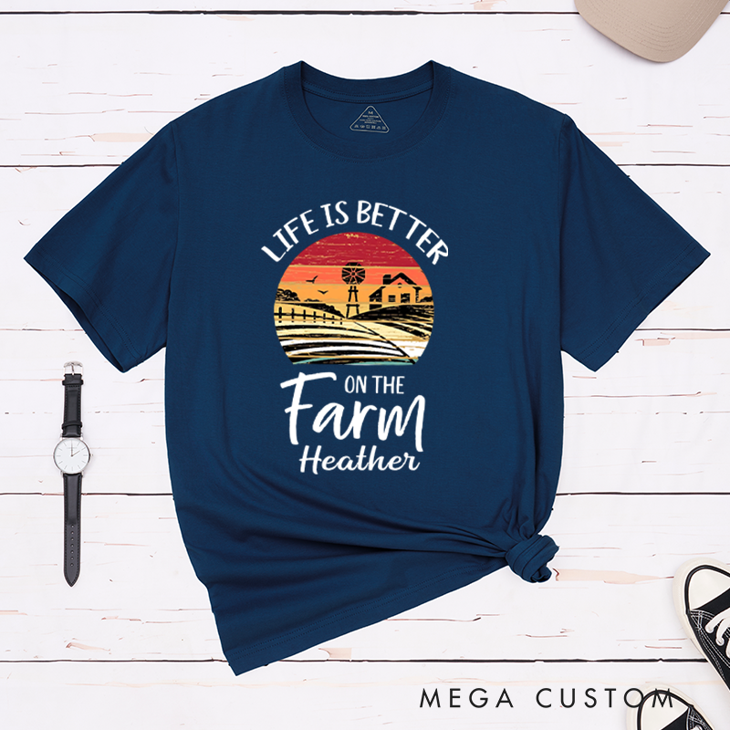 Personalized Life is Better on the Farm T-Shirt Rustic Countryside Shirt Gift for Farmer Outdoors Lover 