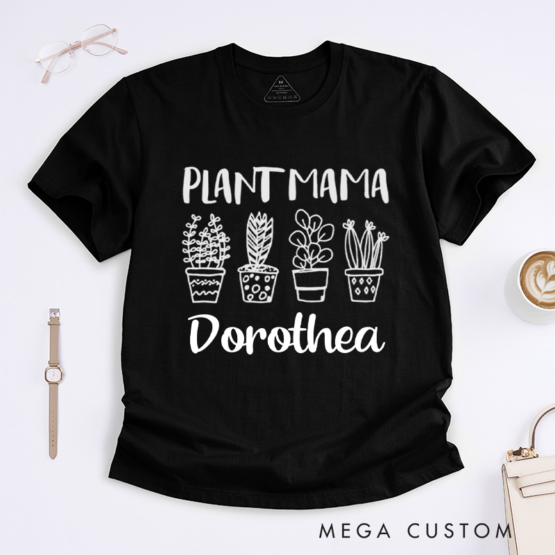 Personalized Plant Mama Classic T-Shirts Crazy Plant Lady Shirt Plant Shirt Plant Lover Gift Mother's Day Gift Gardening Shirt Gardener Gift
