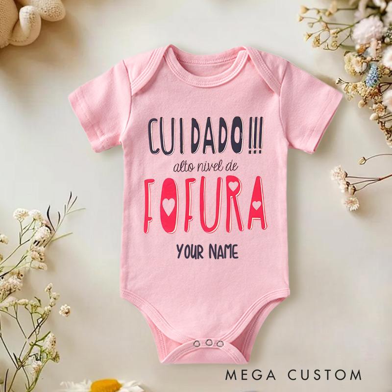 Personalized High Level Of Cuteness Care Baby Onesie