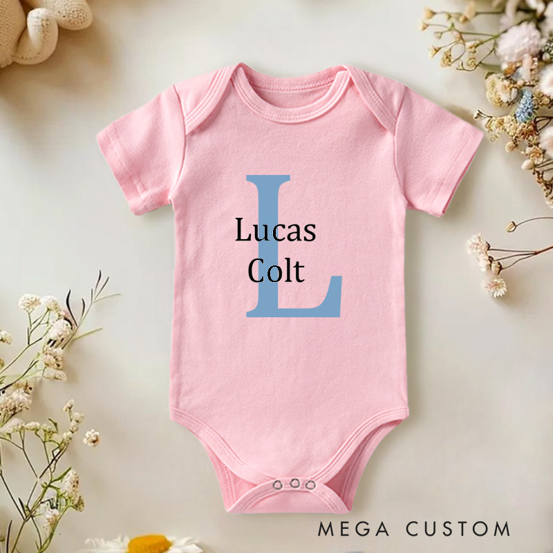 Personalized Name And Initials Design Baby Onesie