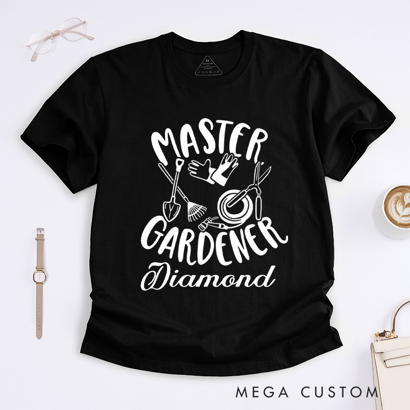 Personalized Master Gardener Classic T-Shirts Custom Plant Lover Shirt with Name Gardener T Shirt Gardening Shirt Gardener Gift