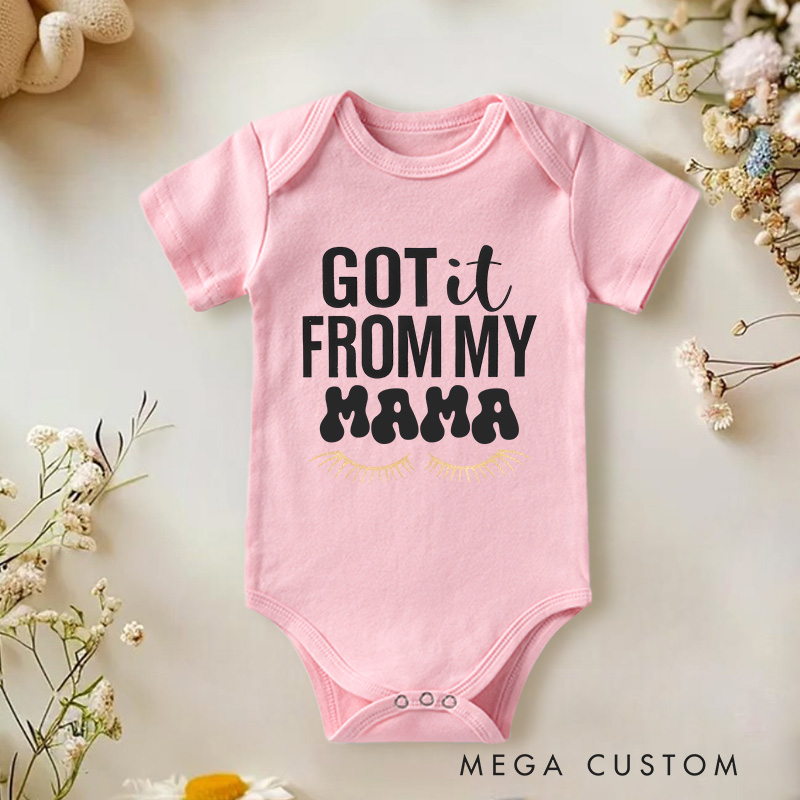 Personalized Got It From My Papa Mama Baby Onesie
