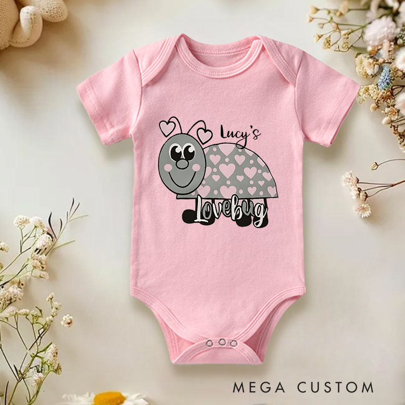 Personalized Lovebug Adorable and Heartwarming Sweet Heart for Kids Baby Onesie