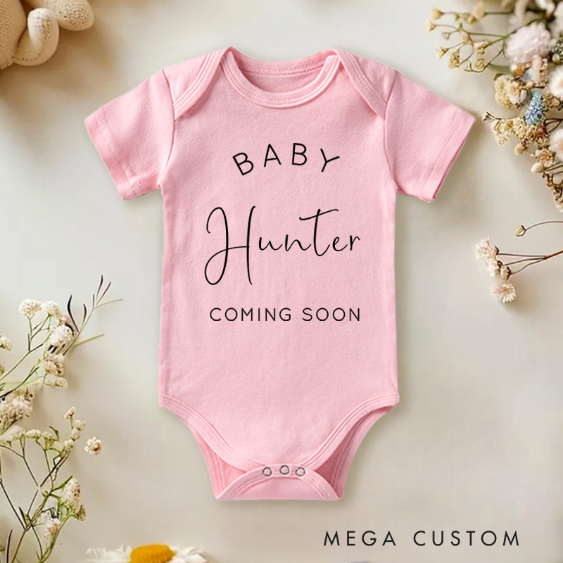Personalized Pregnancy Announcement Name Baby Onesie Baby Gift
