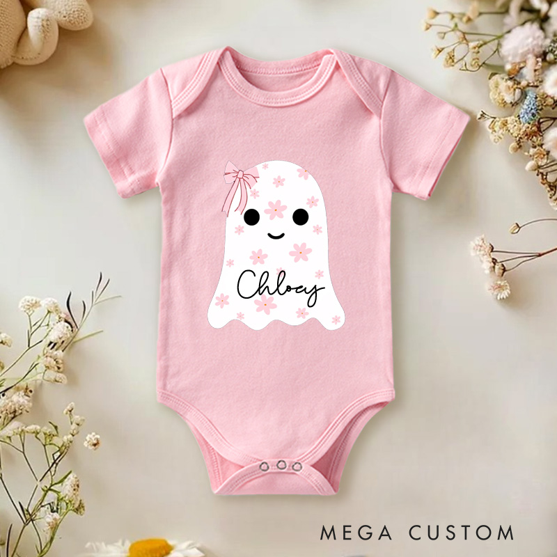 Personalized Name Cute Boo Baby Onesie Halloween Baby Shower Gift Nursery Gift