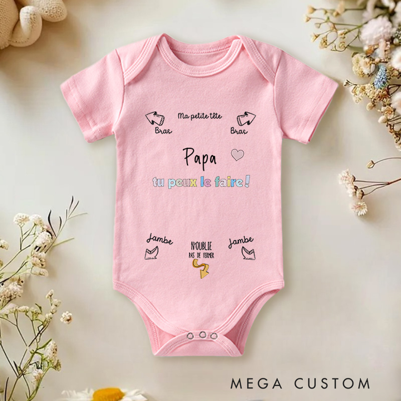 Personalized Baby Body Instructions Pregnancy Announcement Baby Onesie Funny Baby Gift