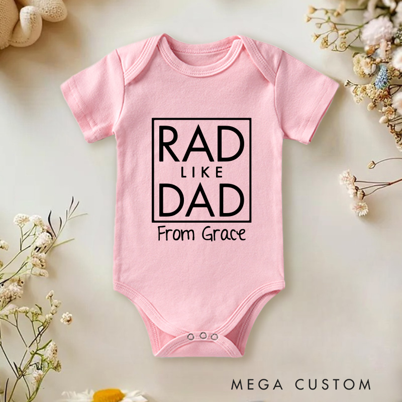 Personalized Rad Like Dad Baby Onesie Father's Day Baby Onesie Gender Neutral Baby Gift