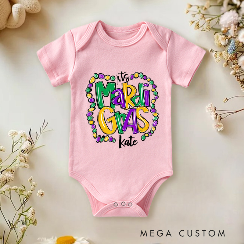 Personalized Mardi Gras Baby Onesie My First Mardi Gras Gift New Baby Girl Boy Gift