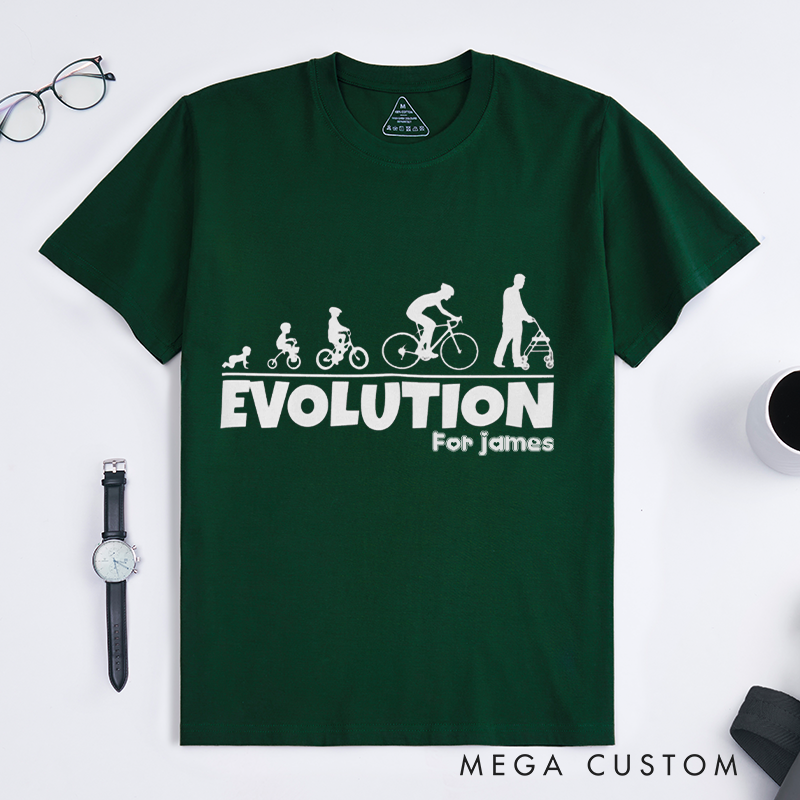 Personalized Evolution Cycling T-Shirt with a Creative Evolution for Outdoor Adventures Riding Cycling Biking Enthusiasts